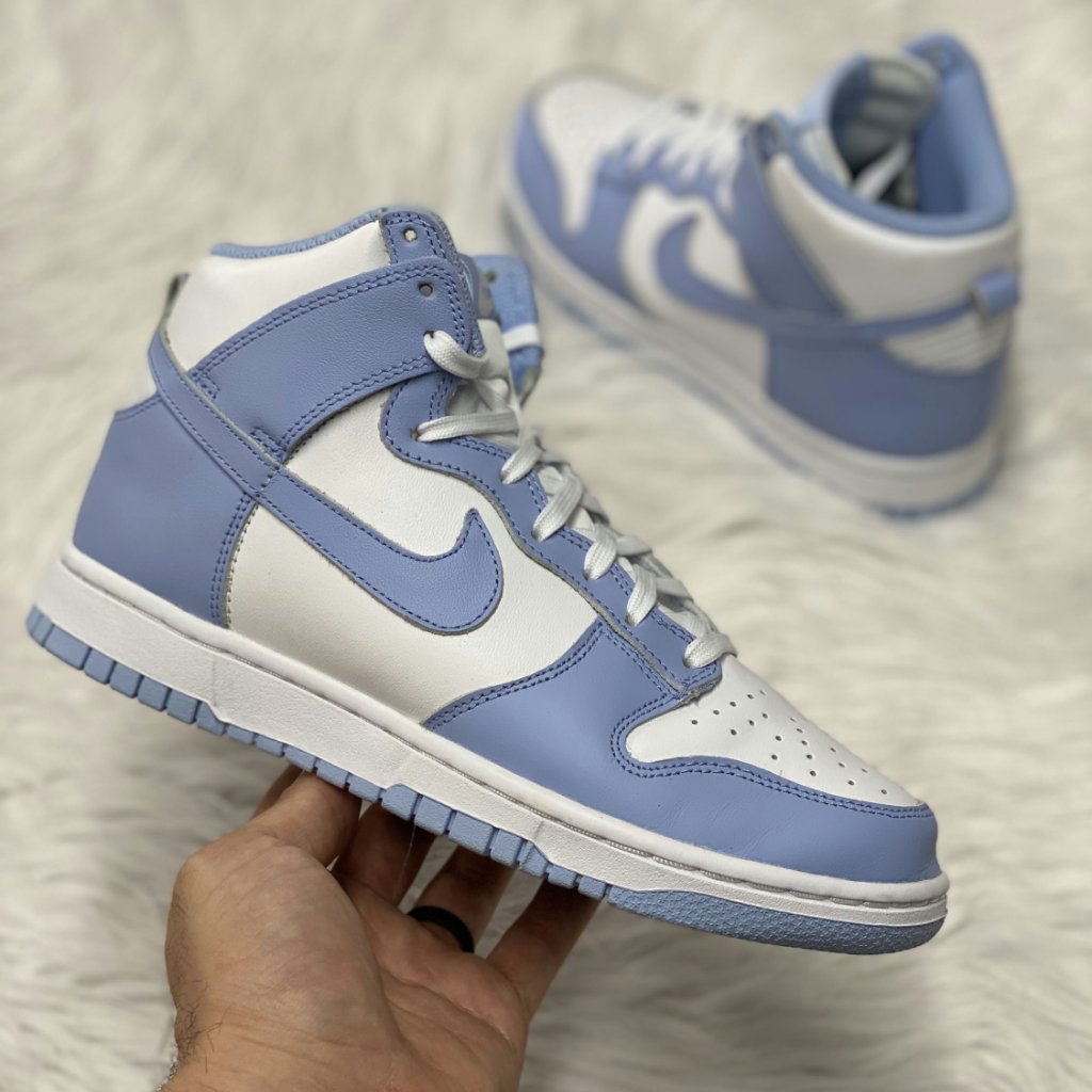 Nike Dunk Mid Womens Casual Shoes White Blue Dd1869-107 Vnds Size 7.5